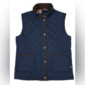 HUNTER Quilted Navy Vest | Sleeveless Puffer | Button Front, Pockets | SZ M NWT